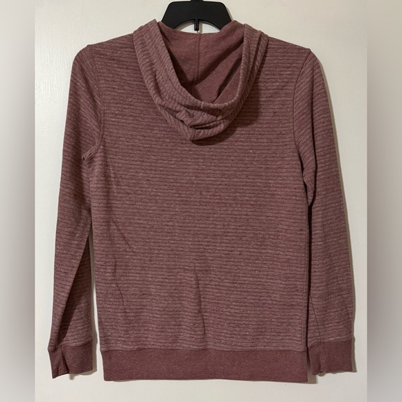 Sonoma Women's Burgundy Striped Hoodie - Picture 3 of 4